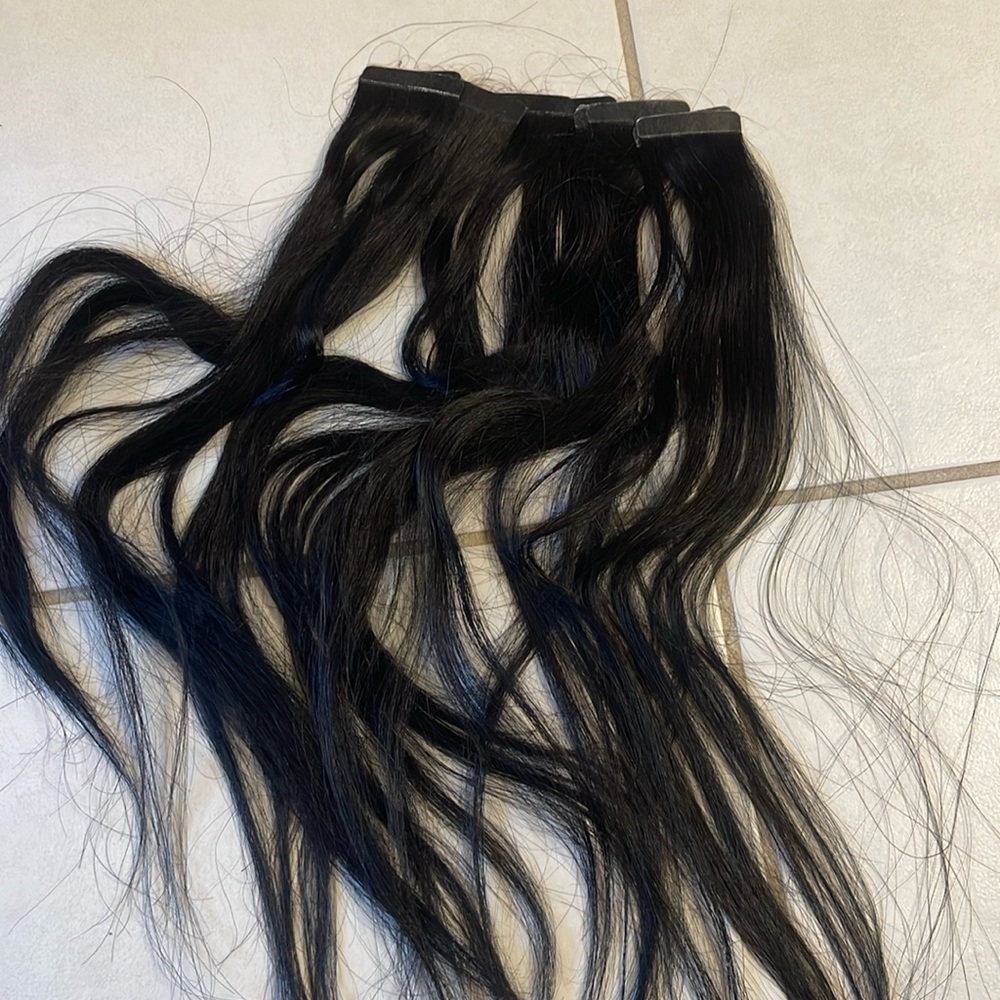 Black tape in hair extensions, tape not included